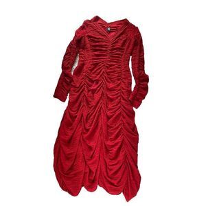 Vintage Ercoli Philadelphia Dress Red Maxi Long One Size Fits All 1990s 90s